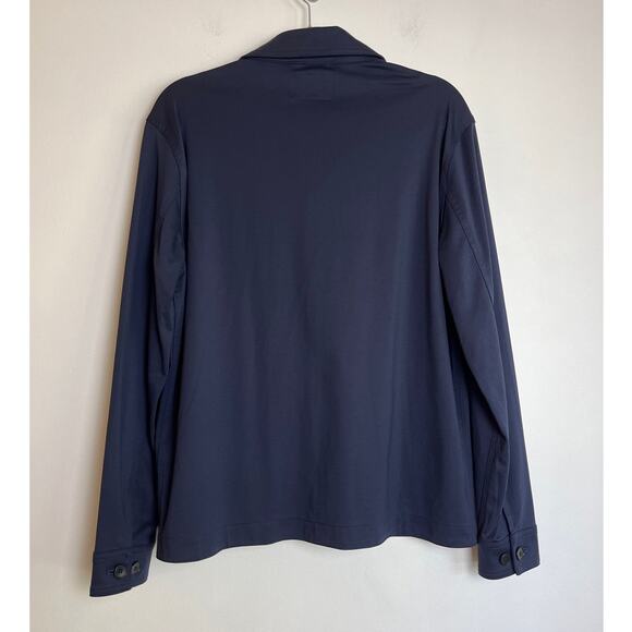 Banana Republic Womens Lightweight Shacket Size M Navy Utility Gorpcore Minimal - Picture 2 of 6